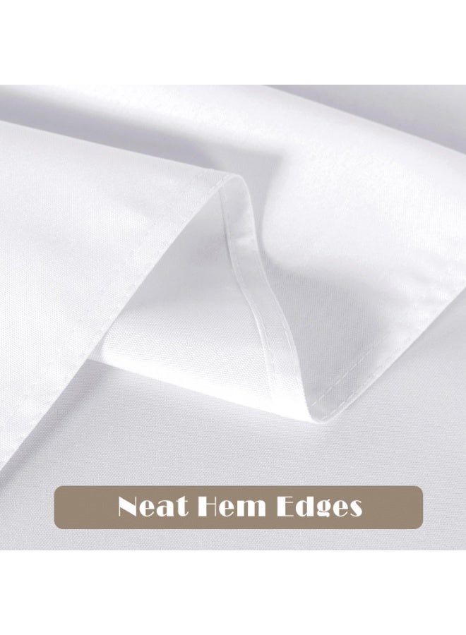 موردلي عبوة واحدة من غطاء طاولة أبيض اللون بمقاس 60 × 84 بوصة، غطاء طاولة مستطيل الشكل لطاولات بطول 4 أقدام - مصنوع من البوليستر المقاوم للبقع والتجاعيد وقابل للغسل، مناسب لتناول الطعام وحفلات الزفاف والمآدب والحفلات والبوفيهات والمطاعم. - Image 2